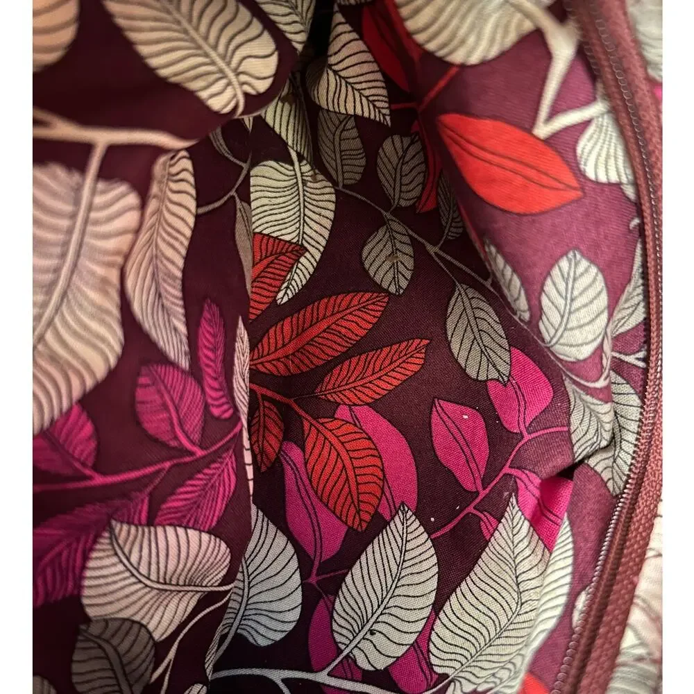 Retro Floral Vera Bradley Bowler Bag Pink‎ Red Cotton Y2K Coquette Purse Floral